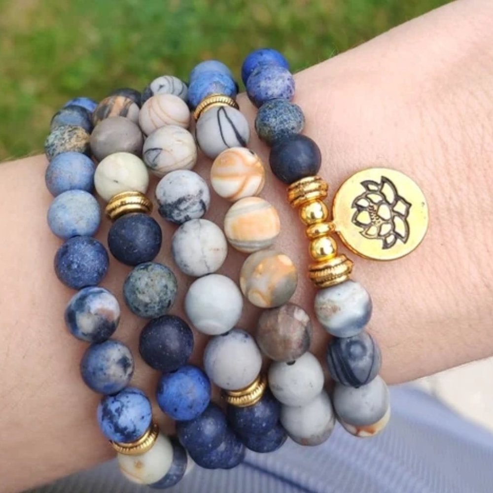 108 Mala Beads Prayer Natural Gemstone Healing Women Men Bracelet Necklace Gifts